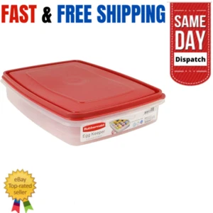 Rubbermaid Egg Food Storage Container Clean with Red Lid , - Picture 1 of 2