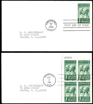 U.S. Scott #1251 FDC - Doctors Mayo Issue - Sept. 11,1964 - 5c - Image 1 of 4