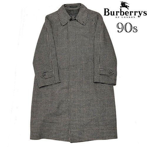 Cappotto Burberrys vintage balmacaan lana pied de poule taglia L da uomo usatoo+