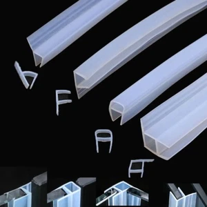 Striscia di tenuta porta vetro tipo H/F/U 2 metri silicone vasca doccia striscia meteo - Foto 1 di 9