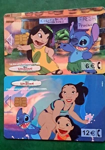 2 fichas Disney Lilo & Stitch 6€ y 12€ 2002 TTB España - Imagen 1 de 2