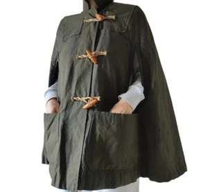 Gloverall (made in UK) Wax  Dufflecape Coat - Kuaki - sz S - Picture 1 of 12