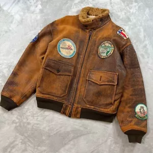 Chaqueta de Vuelo de Cuero AVIREX Marrón Talla M Usada Japón Envío Gratis - Imagen 1 de 9