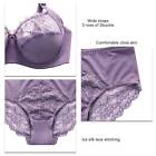 (Light Dark Purple 40D)2pcs Women Bra Panty Sets Lace Lingerie Sets Ladies BGS