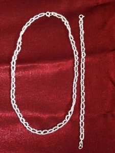 Set Glass necklace bracelet Seed beads Hands made - Picture 1 of 4