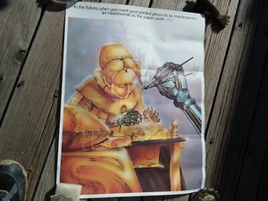 VNTG Hammermill Poster Future Art Robot Decor Computer Machine Advertise Collect - Picture 1 of 5