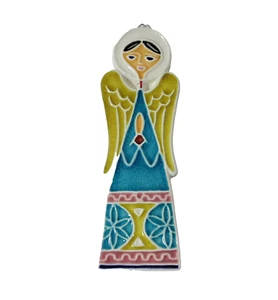 Creazioni Luciano Handmade Italian Angel w/ Halo & Wings Wall Tile Made in Italy - Picture 1 of 3