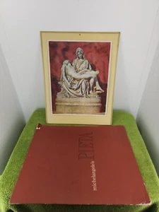 Vintage 3D Michelangelo Pieta Calender 8"x10". 1966 Wall Hanger w/ info folder - Picture 1 of 10