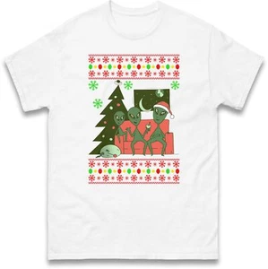 Feliz Navidad Extraterrestre Invierno Vacaciones Camiseta, Alien Año Nuevo Navidad Grupo Disfraz - Imagen 1 de 7
