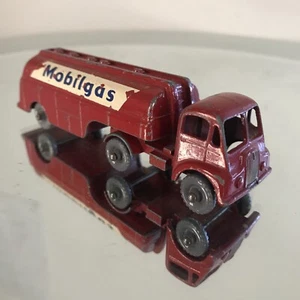 Matchbox Major Packs M-8 Mobilgas Truck Gray Plastic Wheels Made In England - Picture 1 of 8