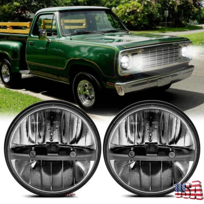 Nuevo par de faros LED redondos de 7" lámpara de haz alto/bajo para Dodge D150 1970-1980 Foto 1 de 4