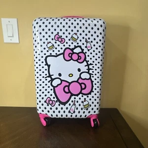Sanrio Hello Kitty Hard Side Rolling Suitcase Luggage Carry On Bag Wheels Handle - Picture 1 of 7