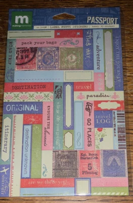 Making Memories Passport Label Fetti Vacation Travel Paradise Adventure Stickers - Image 1 of 4