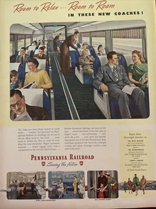 1947 anuncio impreso de ferrocarril de Pensilvania vintage - Imagen 1 de 1