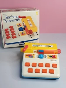 VINTAGE CHICCO TEACHING TYPEWRITER TOY Made In Italy With Box - Picture 1 of 18