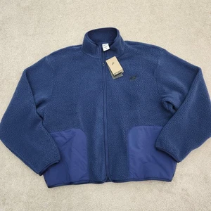 Nike Herren Medium Club Fleece Sherpa Winterjacke durchgehender Reißverschluss blau FB8386-410 - Bild 1 von 11