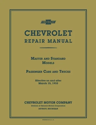 Manual de serviço para Chevrolet 1933 - Imagem 1 de 4