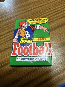 1991 Topps Football Factory Sealed 16 Card Wax Pack  - Bild 1 von 4