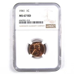 1941 Lincoln Wheat Cent MS 67 RD NGC Penny Uncirculated Coin SKU:I3167 - Picture 1 of 4