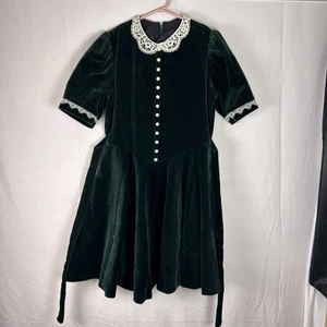 Vestito natalizio Molly velluto verde Pleasant Co bambina taglia 12 vestito come la tua bambola - Foto 1 di 10