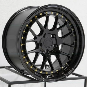 One 18x10.5 Aodhan DS06 DS6 5x114.3 22 Gloss Black Wheel Rim 73.1 - Picture 1 of 6