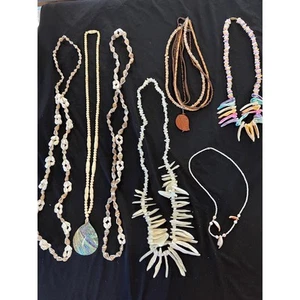 Shell Necklaces Vintage Lot of 7 Abalone Hawaii Estate Find  - Picture 1 of 12