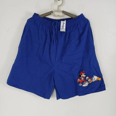 Винтажные синие шорты 90-х с вышивкой Mickey Mouse Donald Duck из магазина Walt Disney размер L - Изображение 1 из 4