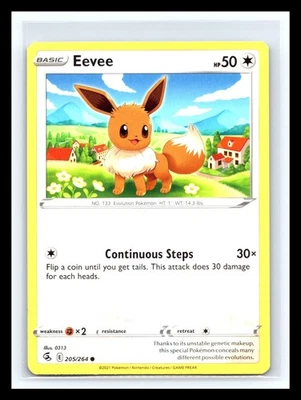 💥 Eevee # 205/264 SWSH Fusion Strike Pokemon 2021 - Image 1 of 2