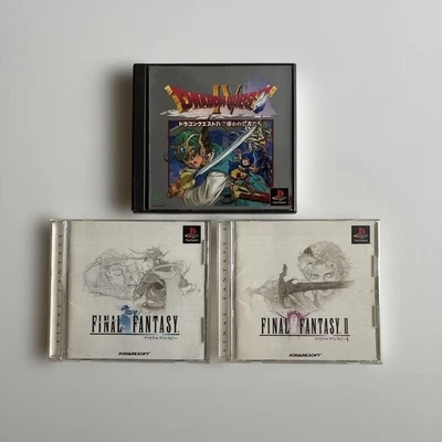 PlayStation Game Software Set of 3 Final Fantasy l ll Dragon Quest IV USED Japan - Image 1 of 4