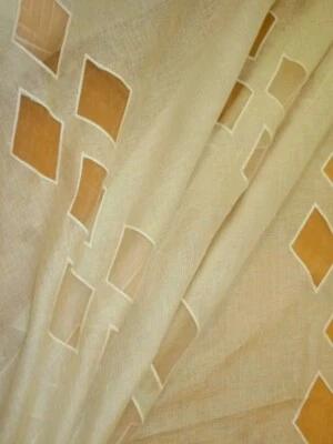 Beacon Hill Linen Diamond Sand Luxury Drapery Sheer Made in Belgium - Image 1 of 4