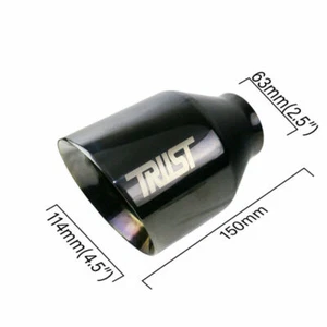 Silenciador de puntas de escape OD universal de 2,5"" ID 4,5"" punta de escape negra 150 mm 1 pieza - Imagen 1 de 4