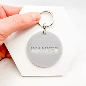 MUSTERVERKAUF Wichser Schlüsselanhänger unhöflich lustig Geschenk Schwur Wort Humor Schlüsselring 301 - Bild 1 von 3