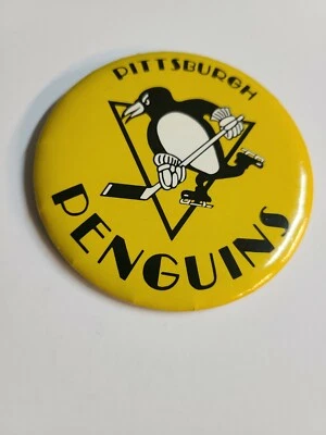 PITTSBURGH PENGUINS  NHL  BUTTON. 3.5 INCH. - Image 1 of 3