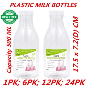 500ml Plastic Cup Drink Bottle Screw Top Water Juice Milk Mug BPA Free Drinkware - Picture 1 of 5