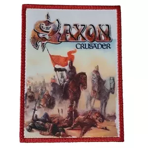 PEQUEÑO PARCHE SAXON Crusader estampado logotipo de banda - Imagen 1 de 6