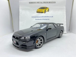 AUTOART 77407 NISSAN SKYLINE GT-R-R34 V SPEC II 2000 BLACK PEARL RHD 1:18 - Picture 1 of 13