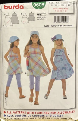 Burda Sewing Pattern 9608 Burda Kids Girls Dress Sizes 7-12 NEW - Image 1 of 2