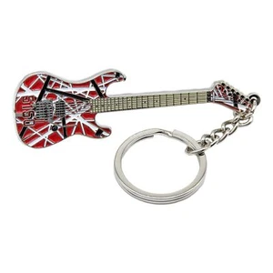 Eddie Van Halen Replica Electric Guitar polished silver-plated keyring - Picture 1 of 2