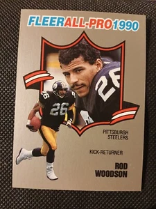 Tarjeta Rod Woodson Fleer All Pro NFL 1990 #25 Steelers Purdue Ravens Raiderd - Imagen 1 de 3