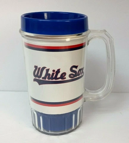 Chicago White Sox Plastic Beer Mug 16oz Miller Light Cup Vtg 1980's Cover