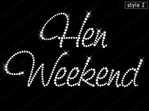 Style-2 Hotfix Rhinestone Wedding Transfer Hen weekend iron on -2L - Picture 1 of 1