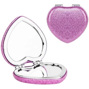 Compact Folding Mirror Small Cosmetic Mirror Portable Travel Heart Shaped Mir... - Picture 1 of 4