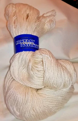 Plymouth Yarn "Fantastic Naturale" Yarn 100% Mercerized Cotton White 100 grams - Image 1 of 2