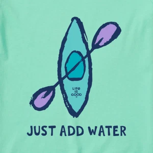 Nuevo con etiquetas Life is Good para mujer solo agregue kayak de agua trituradora sin mangas tanque alto-bajo - Imagen 1 de 5