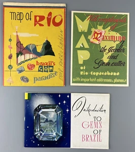 VINTAGE Brochures and Maps of Rio BRASIL MAXIMINO GEM CUTTER c.1950 Amsterdam - Picture 1 of 11
