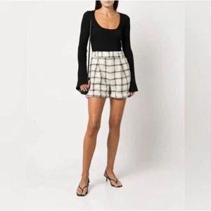 Pantalones Cortos ANINE BING Becky Cuadros Tweed Talla 38 - Imagen 1 de 13