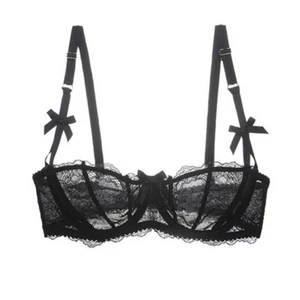 1/2 CUP Women Bras Unpadded Lace Brassiere Underwire Bra Plunge Sexy Lingerie BH - Picture 1 of 14