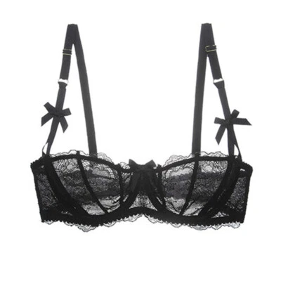 1/2 CUP Women Bras Unpadded Lace Brassiere Underwire Bra Plunge Sexy Lingerie BH - Image 1 of 4