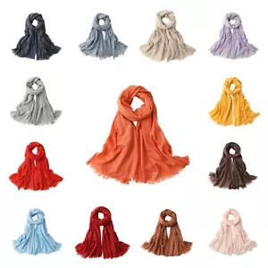 Sciarpa donna lino massello cotone scialle avvolgente primavera autunno lunghe larghe sciarpe sottili - Foto 1 di 40