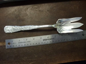 VINE BY TIFFANY & CO. STERLING SILVER SALAD SERVING FORK WITH GRAPES 10 1/2" - Picture 1 of 4